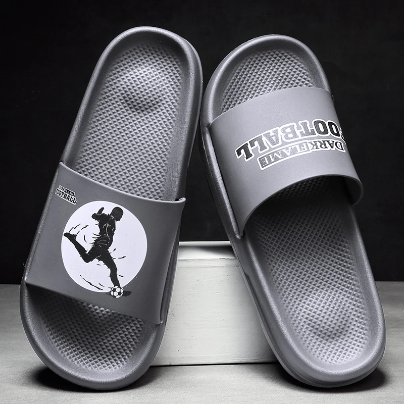 

Fashion Street Black Letter Designer Slides Men Outdoor Non Slip Massage slippers For Men Men's Slippers zapatillas casa hombre
