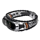 Ремешок кожаный для Xiaomi Mi Band 4, браслет с бусинами для Xiaomi mi Band 4, наручный ремешок для Xiaomi xiami xioami xiao Mi Band miband 4 band4