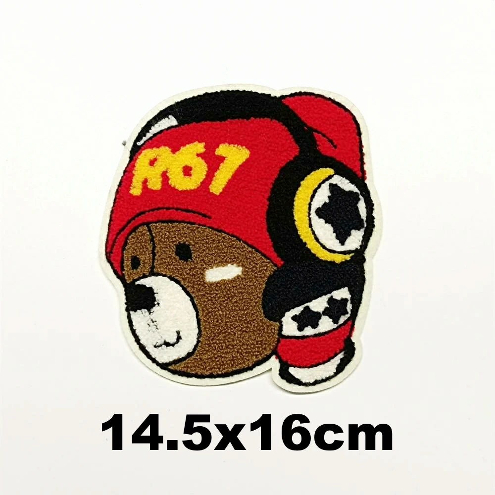 

Design large embroidery big bear animal cartoon patches for clothing HE-3150