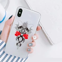 western dragon phone case for iphone x xs max xr for iphone 13 12 mini 11 pro max 7 8 plus se 2020 clear transparent back cover