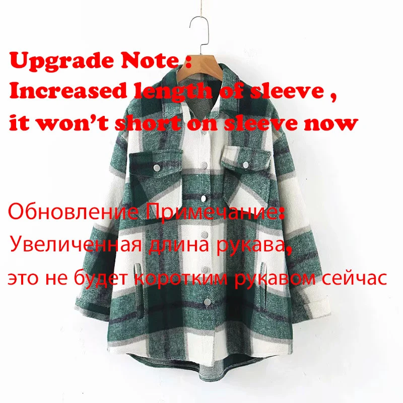 Клетчатые Куртки Оверсайз повседневное Свободное пальто в клетку для осени и