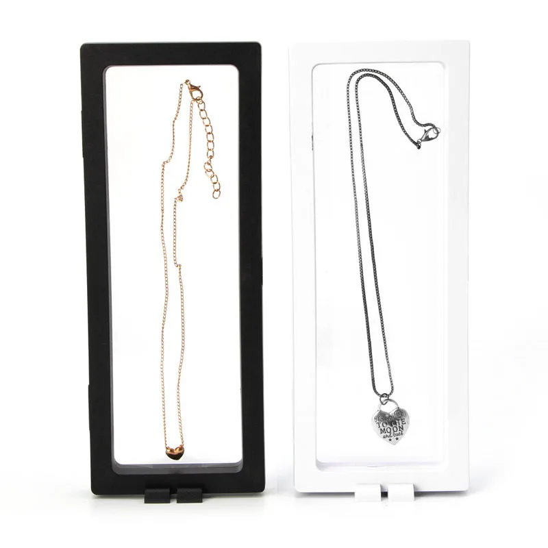 

PET Membrane Acrylic Jewelry Suspended Display Holder Case With Base 23*9*2CM