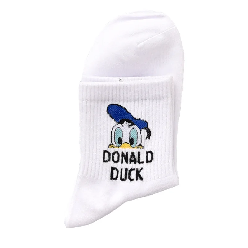 Calcetines de tubo de dibujos animados para ni&ntilde;o y ni&ntilde;a, calcet&iacute;n informal de princesa, con dise&ntilde;o de Disney, Pato Donald, Mickey, Minnie mouse, xxx-5