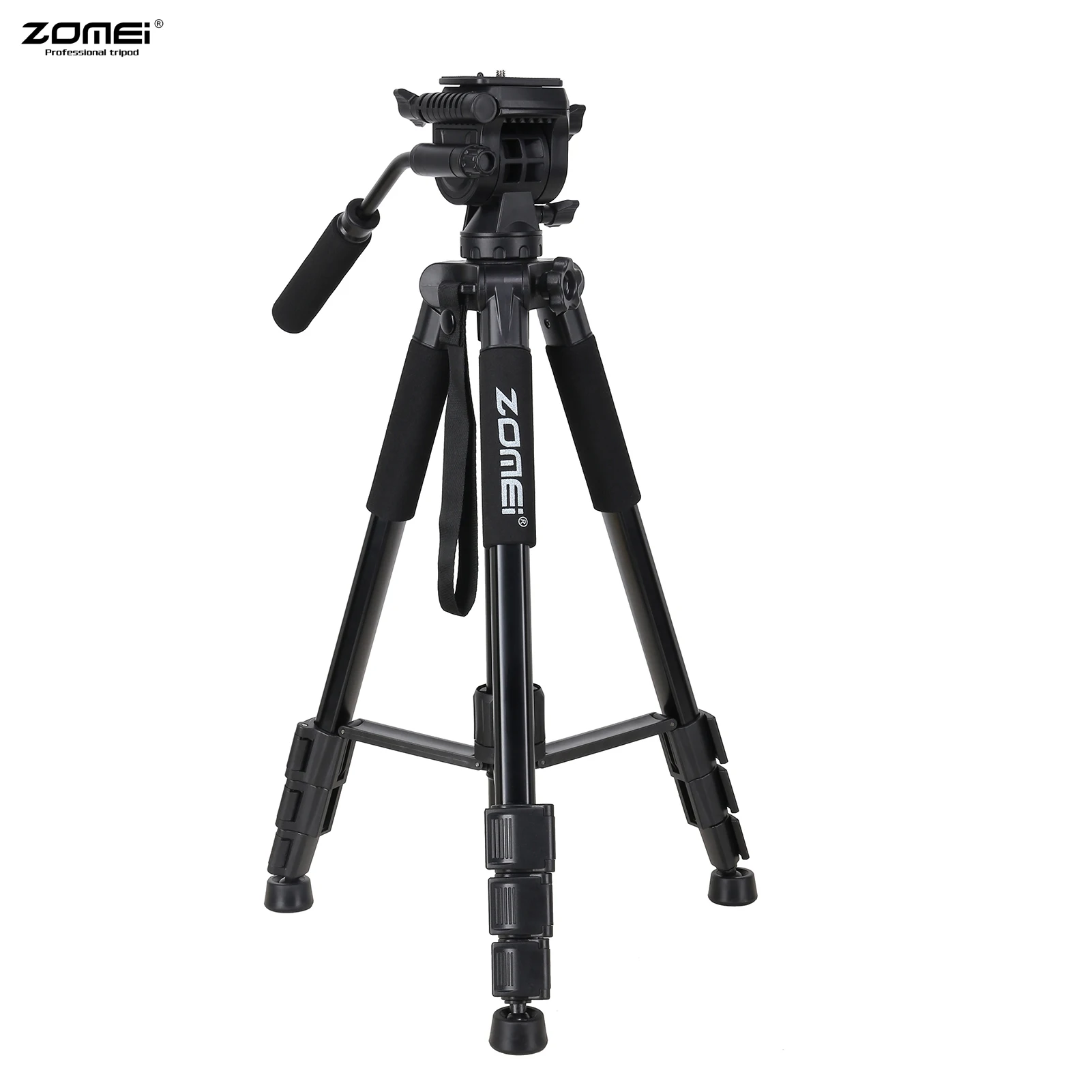 

ZOMEI Q310 Aluminum Alloy Camera Video Tripod 4-Section Extendable Tripod Monopod Damping Head for DSLR ILDC Cameras Load 10kg