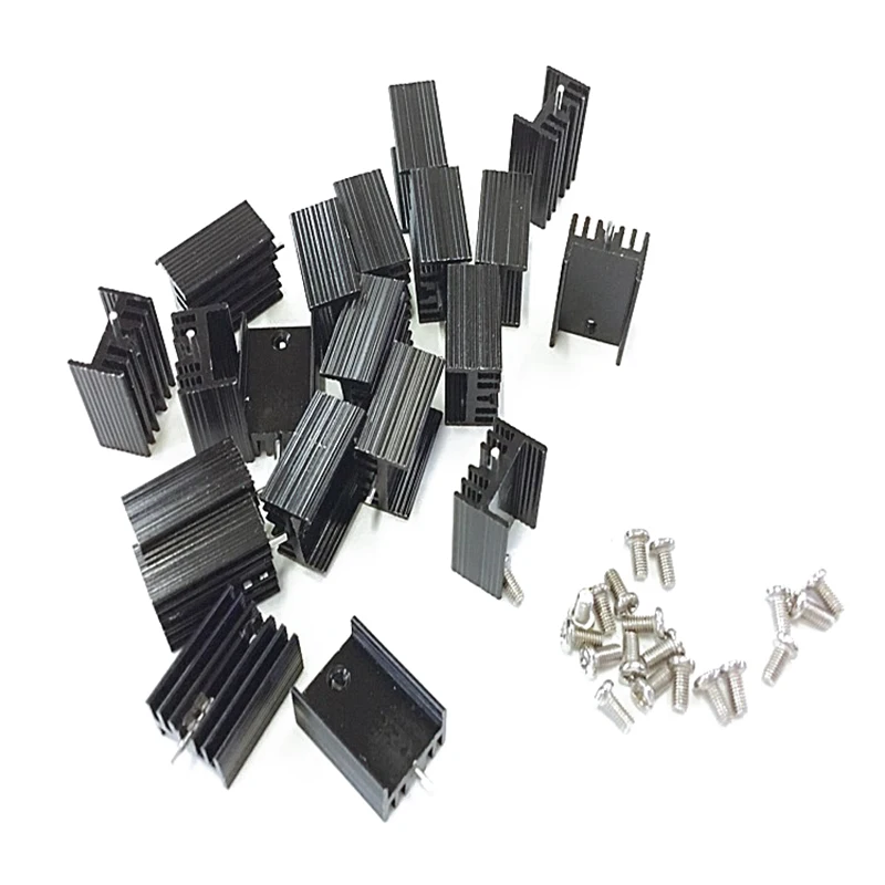 

10 Pcs 21x15x11mm Black Aluminum Heat Sink for TO-220 Mosfet Transistors