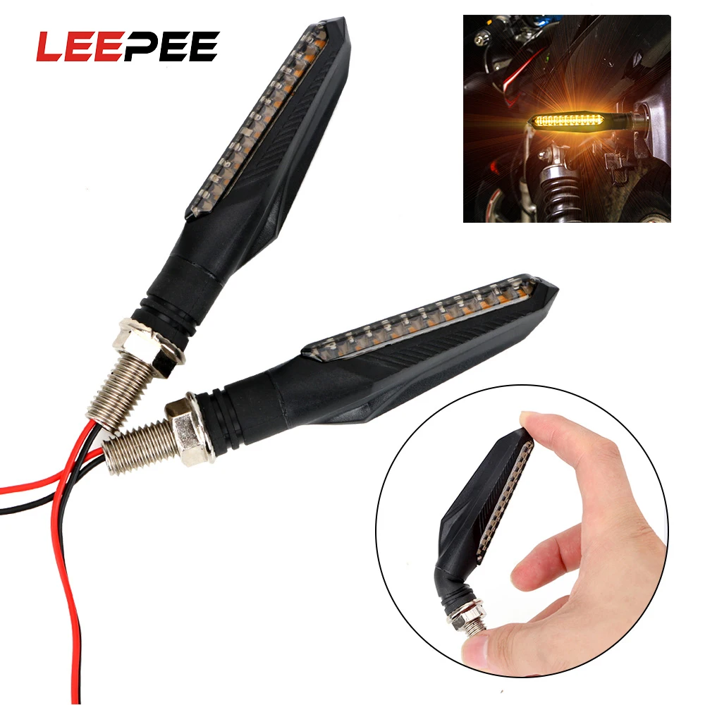 

LEEPEE 12LED Chip Motorbike Indicator Blinker Turn Signal LightsFlowing Water Flashing Running Lamp 1 Pair