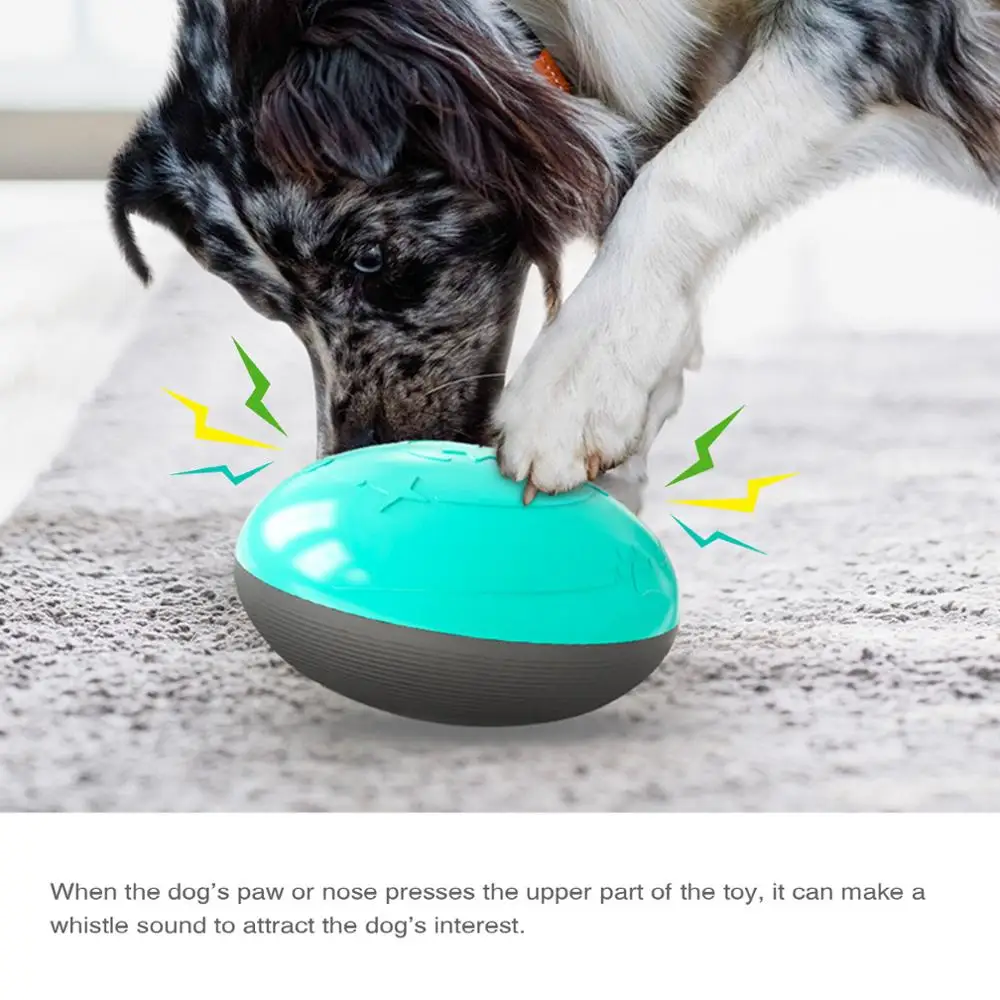 

Durable Dog Toys Food Dispensing 2In1 Leakage Tableware Squeak Toys Pet Puppy Ball Bowl Interactive Slow Feeding IQ Dental Care