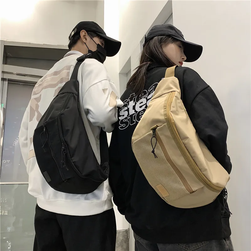 

Tide brand stilettos men's casual small backpack Japanese new chest bag women's trend one-shoulder bag student sports waist bag
