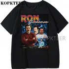 Мужская футболка ТВ шоу Рон Свонсон рисунок футболка мужские летние 100% хлопок ткань уличная изготовленный на заказ круглый вырез горловины одежда 3XL Топы