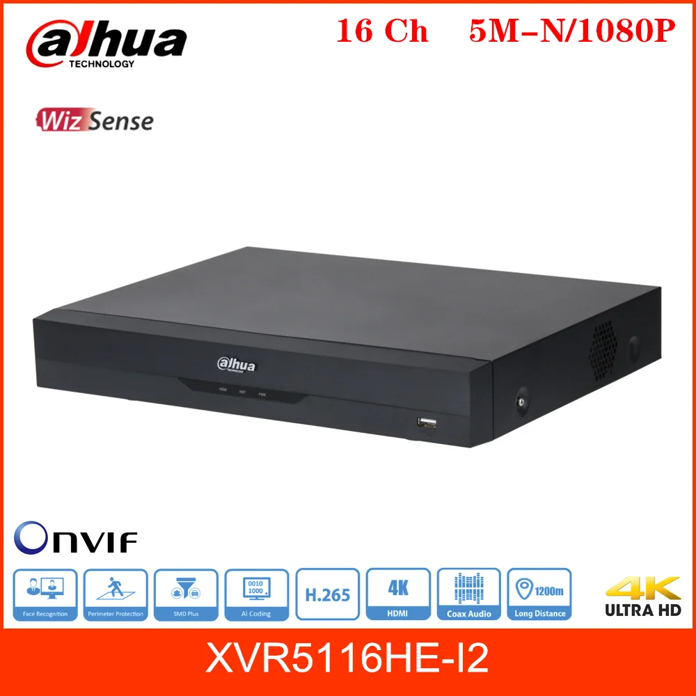 Dahua XVR 16 канальный 5M N/1080P WizSense видео рекордер поддерживает HDCVI/AHD/TVI/CVBS/IP входы