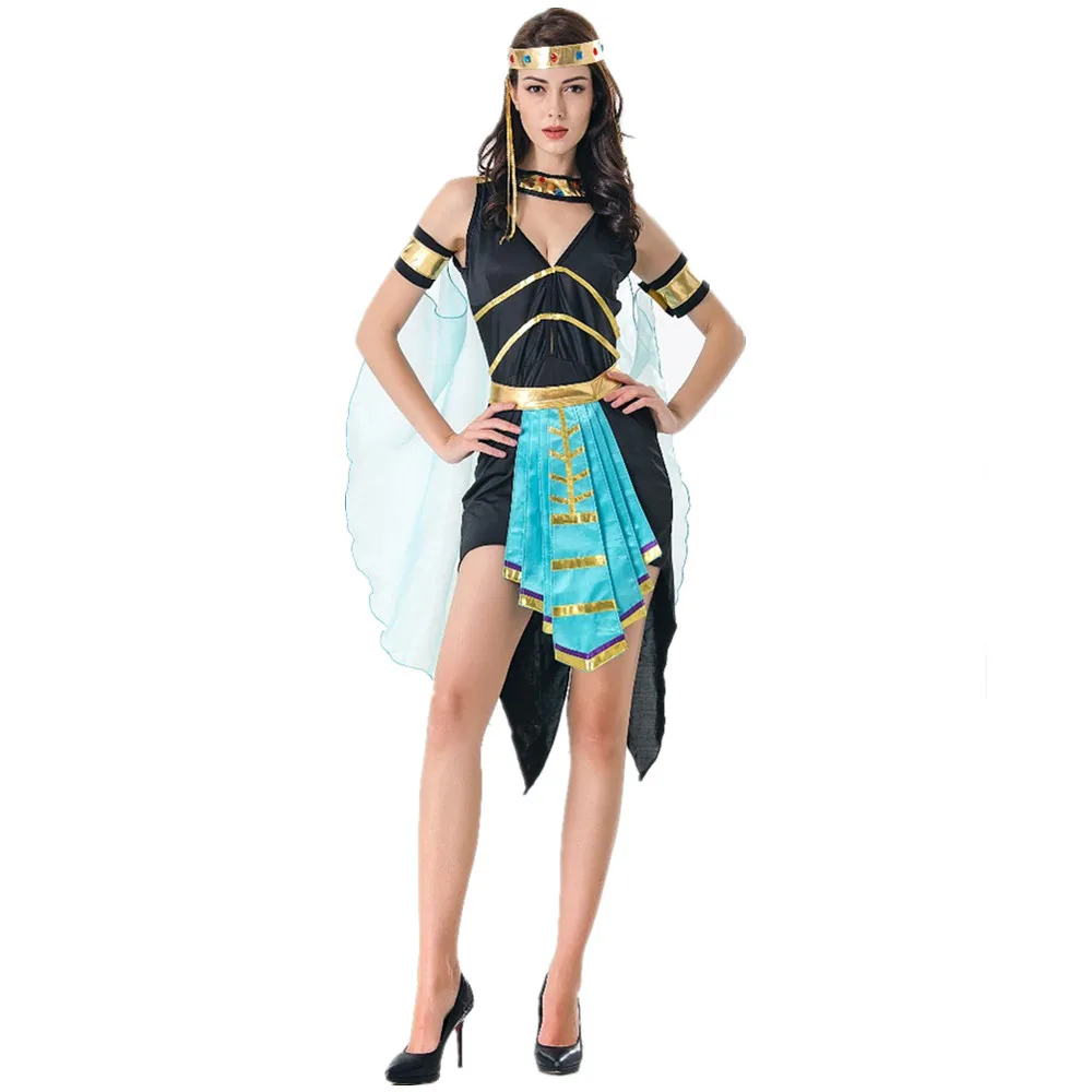 Halloween Kostüme für Frauen Alte Ägypten Ägyptischen Cleopatra Königin Kostüm Cosplay Griechischen Göttin Kleidung Fancy Kleid