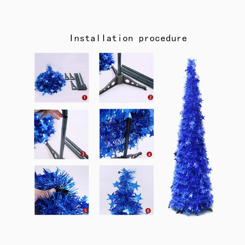 

1.2M DIY Sequin Christmas Tree Popup Collapsible Tinsel Artificial Christmas Tree With Stand Christmas Decorations Trees