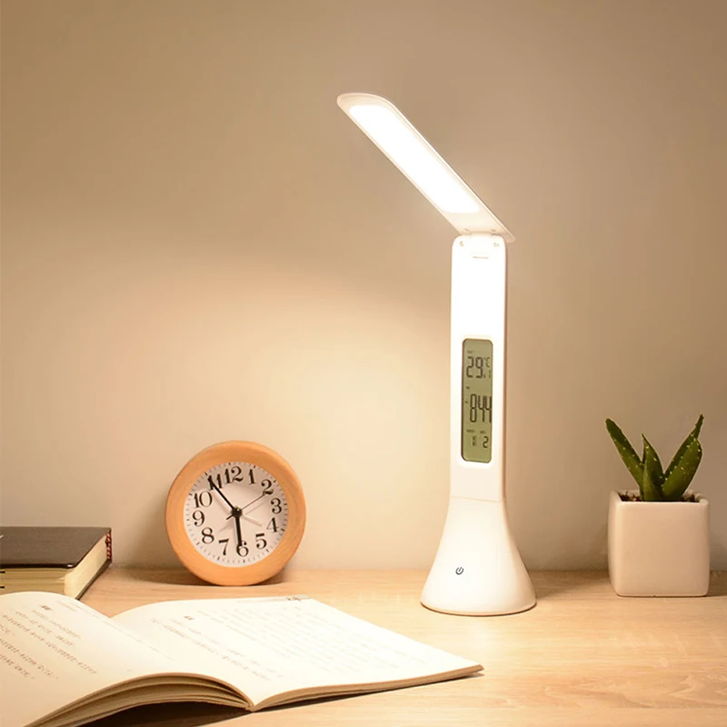 Светодиодсветодиодный Настольная лампа с календарем температурным будильником