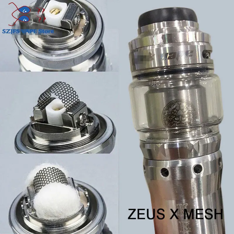 Атомайзер Zeus X Mesh RTA Dead Rabbit V2 с баком на 4 5 мл моды для электронных сигарет двойной