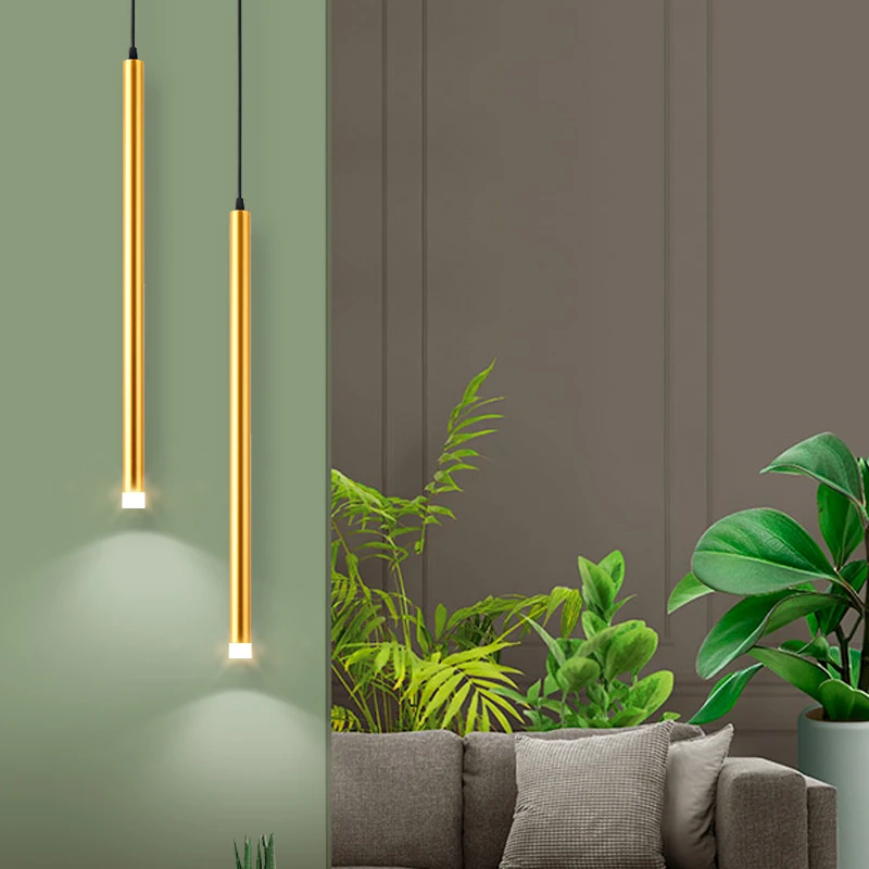 

Modern led Pendant Lamp Long Tube light Kitchen Island Dining Room Shop Bar Counter Decoration Hanging Light Kitchen Lamp