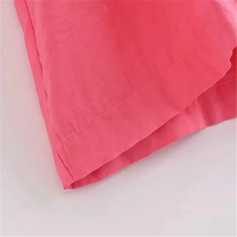 

PSEEWE Female jumpsuit Za Pink Belt Short JumpsuitWoman Summer 2021 Casual Short Sleeve Wide Leg Woman's Playsuit Combishort