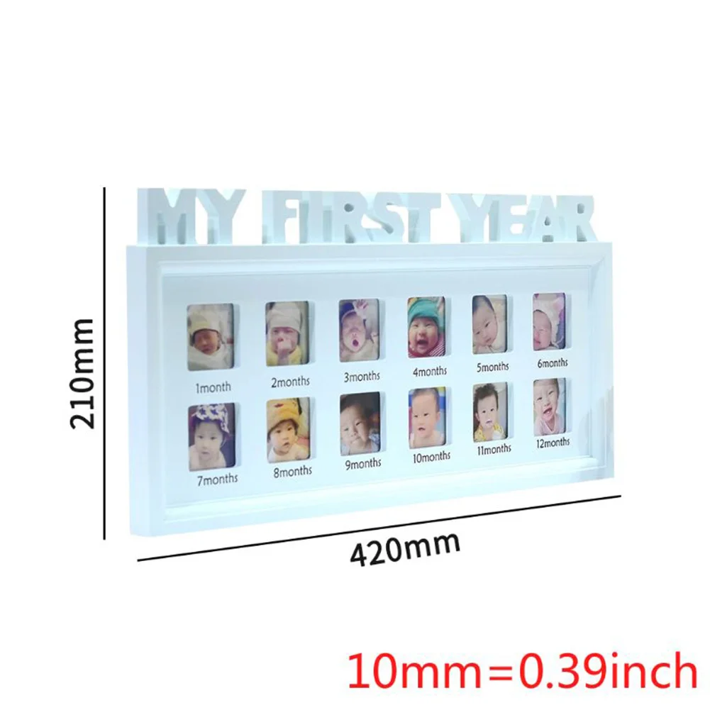 

12 Grid DIY 0-12 Month Baby "MY FIRST YEAR" Pictures Souvenirs Commemorate Kids Growing Memory Gift Display Photo Frame Gift