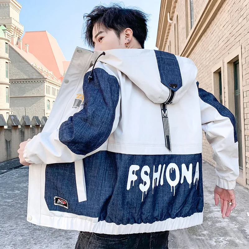 

3XL Spring Jacket Men Coat Fashion Slim Windbreaker Clothes Outside Thin clothes Autumn High Quality Printed Logo Men Clothes