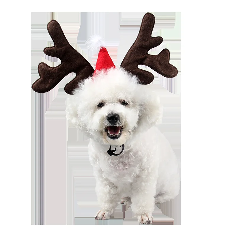 

Dogs Cat Reindeer Headband Cap For Cat Xmas Costume Hair Decor Pet Elk Antlers Cute Hats Puppy Deer Horns Caps Headdress