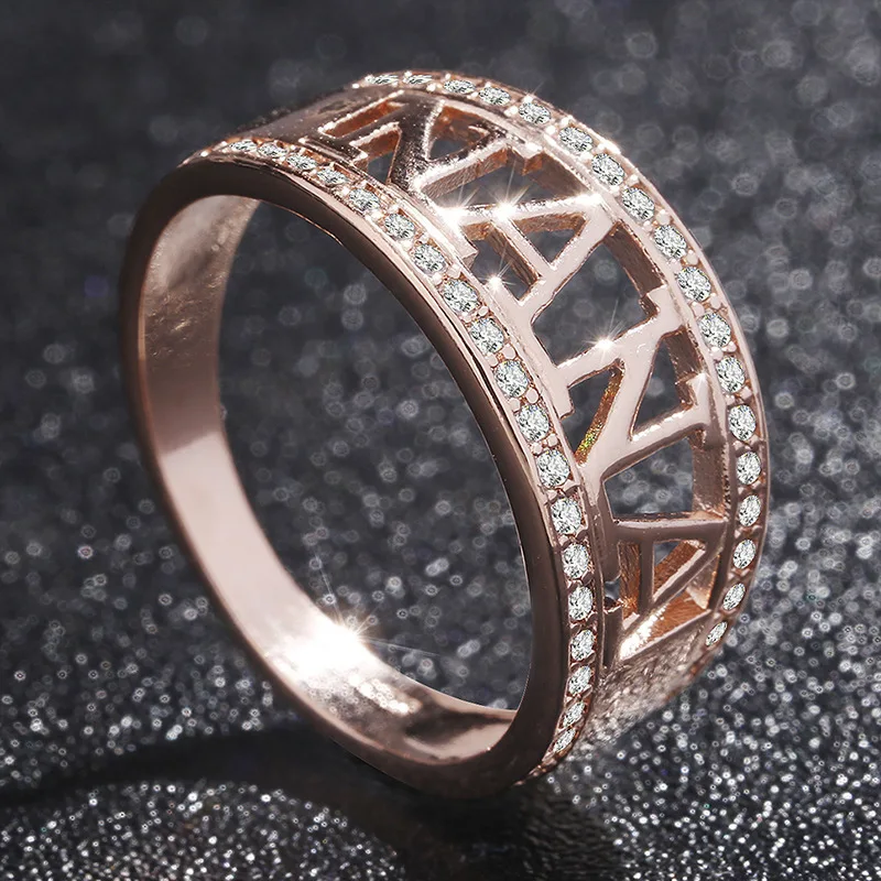 AMORUI серебро Цвет NANA футболки с надписями для женщин кольца романтический AAA