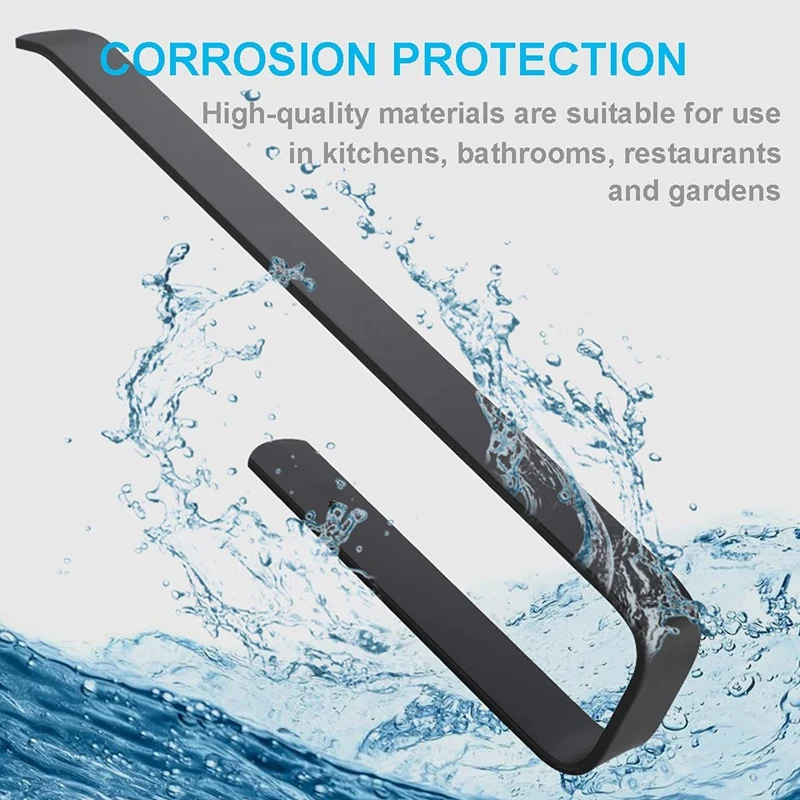 

Paper Towel Holder Under Cabinet Mount Self Adhesive Matte Black Set of 2, Rugged Aluminum Alloy, Suitable for Kitchen