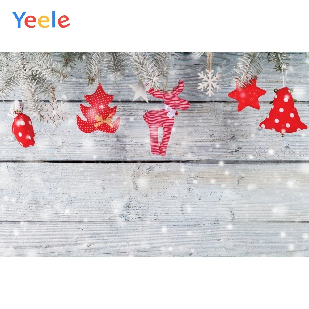 

Yeele Фотофон для рождественской деревянной доски снежные подарки лося фон для фотосъемки фотостудия реквизит
