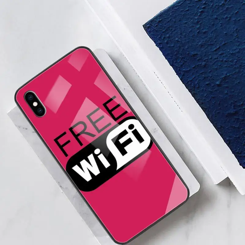 

Wi-Fi Creativity Phone Case Glass Designer For Ipohne 7 8 PLUS 6s 11 Pro Max XR Back Cover Case