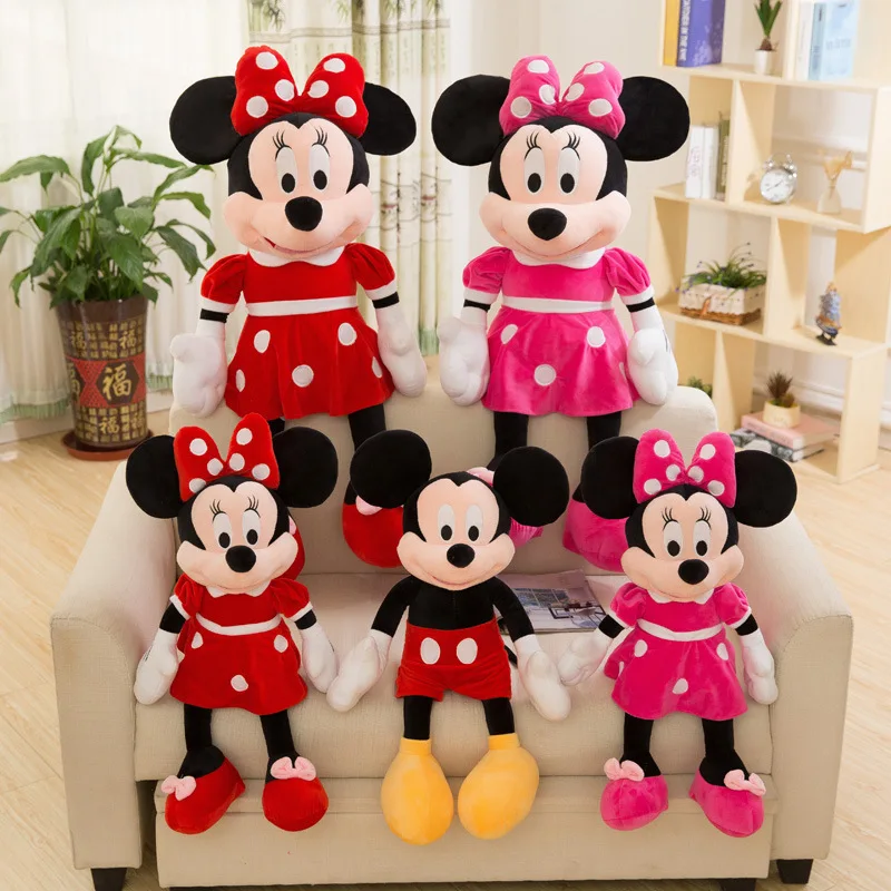 

30cm 40cm 50cm 70cm Disney Pink Red Mickey Minnie Plush Doll Kawaii Action Figure Anime Figure Anime Mickey Minnie
