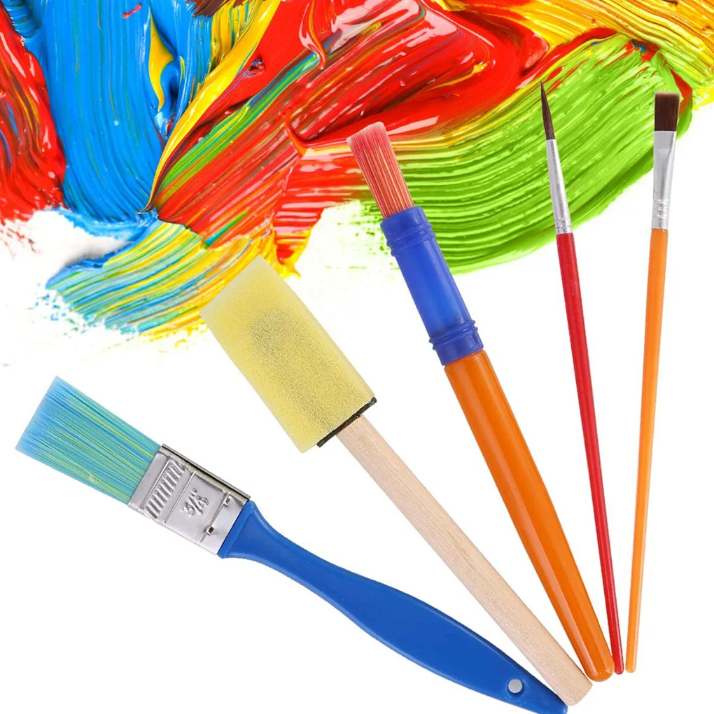 

Kids Paint Set 42/44pcs Sponge Painting Brushes Kit Early Learning Mini DIY Painting Kits Child Play Gift