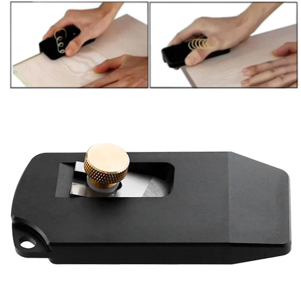 

Portable Double Edge Trimmer Wood Edge Banding Machine Manual Tail Trimming with Blades Woodworking Tool Hand Planer Tool Black