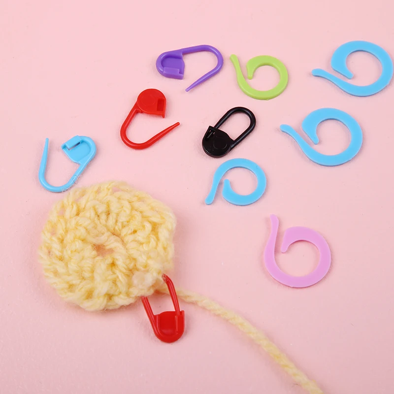 

LMDZ 74PCS Stitch Ring Markers Colorful Curved Crochet Hooks Locking Counter Stitch Needle Clip Weaving Tools Knitting Kits