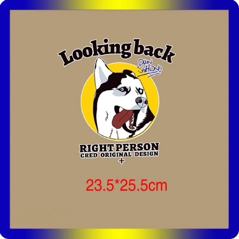 1 шт. милый хаски собака мультфильм животных большой размер термопечать значок