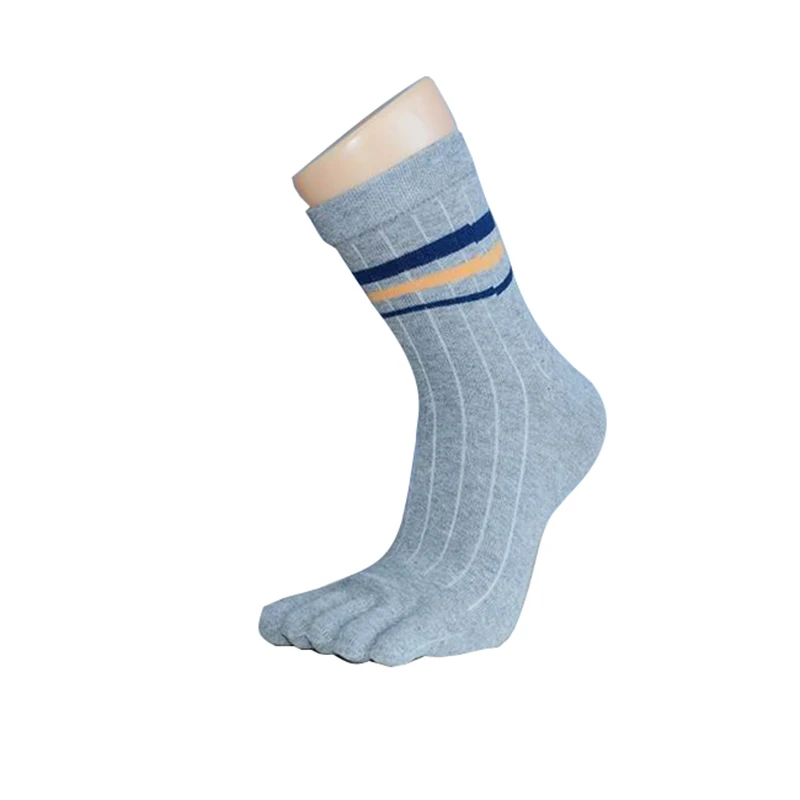 5 цветов Осень зима мужские носки средней длины деловой стиль дышащие в полоску с