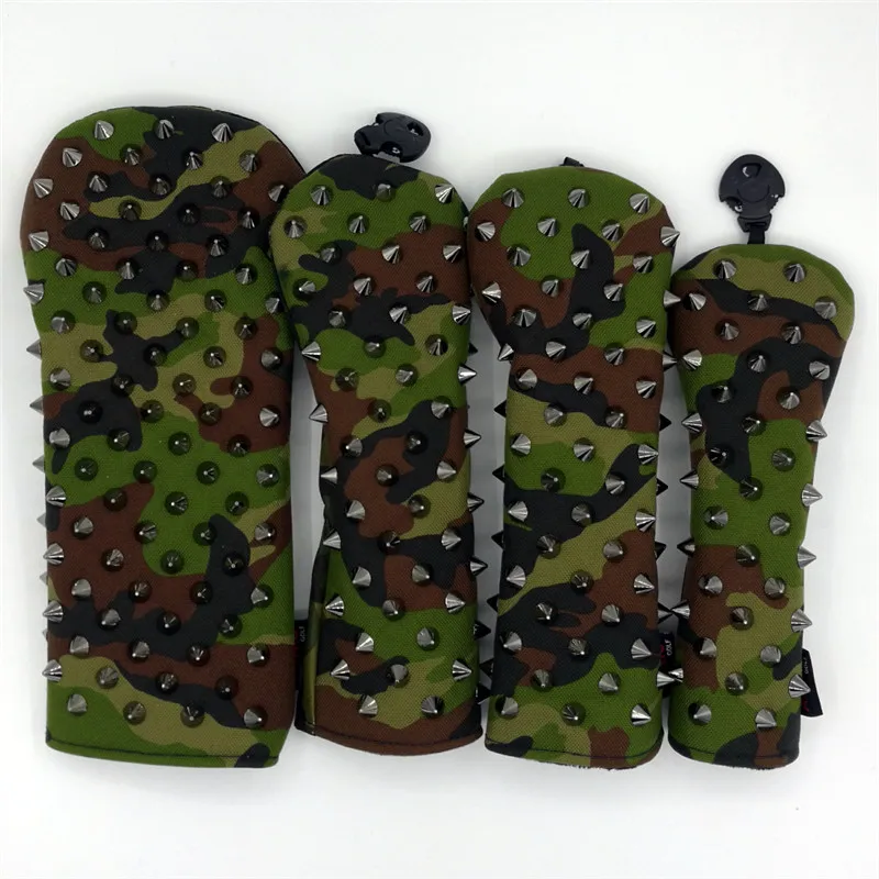 Чехлы для гольфа премиум-класса [черные заклепки] Камуфляжный цвет водителя