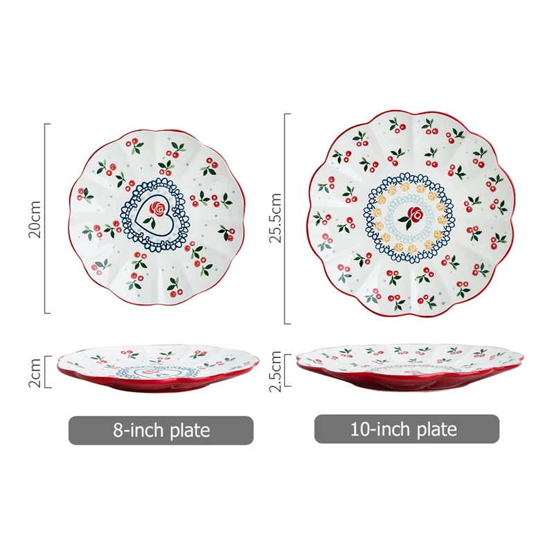 1 шт рисунок в форме цветка керамическая тарелка для сервировки вишня цвету ужин