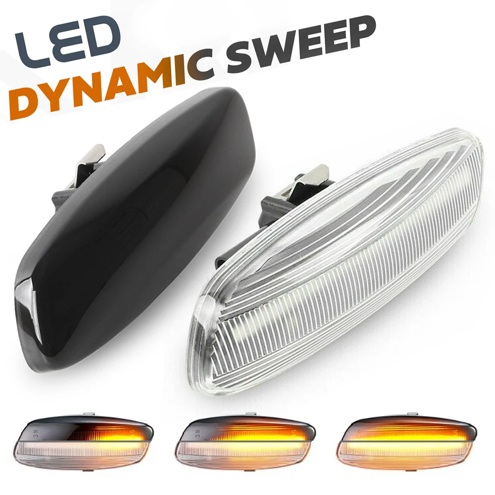 

2Pcs Dynamic LED Side Marker Light Signal Blinker For Peugeot 207 308 3008 5008 RCZ Partner Sequential Turn Indicator Lamp