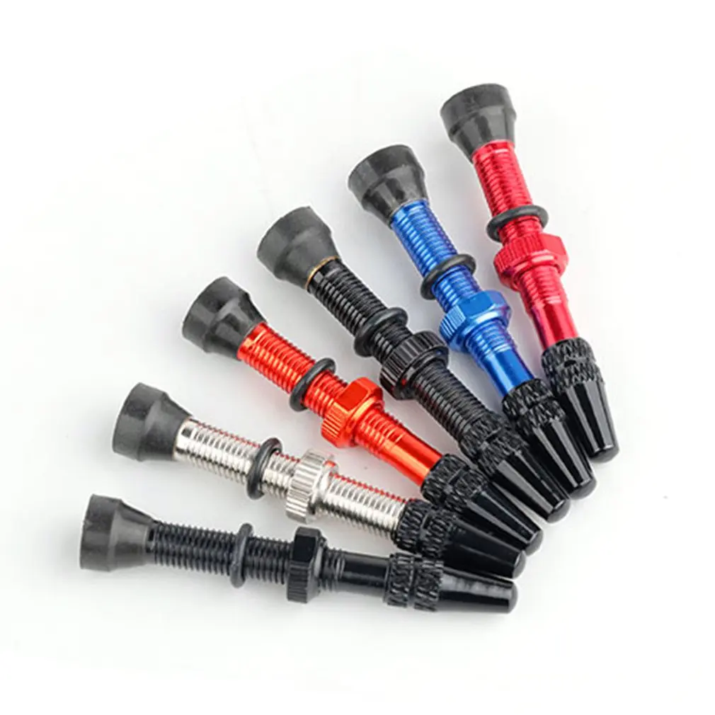 

2pcs Durable Tubeless Bicycle Valve Brass Or Alloy Stem For Road Bike MTB Nipple With Alloy Valve Cap