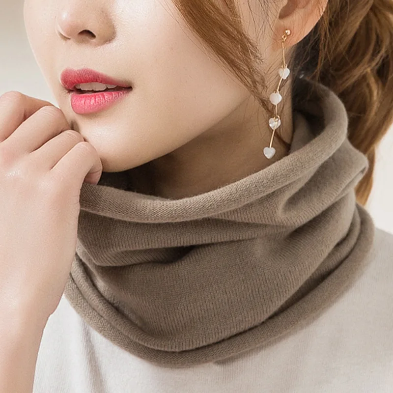 

Winter Korean Bib Unisex Solid Color Warm Knitted Hedging Scarf Neck Guard Wool High Elasticity Cold-Proof Cashmere Collar F10