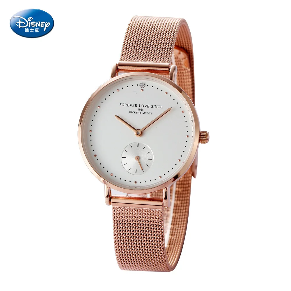 

Disney Mickey Mouse Women Quartz Watch 3Bar Waterproof Simple Fashion Cute Round stainless steel Strap Women Watches Gift Alloy