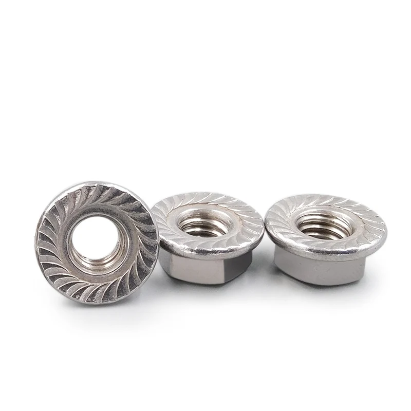 Гайка с левой резьбой шестигранная Фланцевая гайка из нержавеющей стали M4 M5 M6 M8 M10