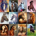 Лошадь Сделай Сам алмазная живопись Полный Круглый дрель мозаика животные Вышивка крестом Комплект Современные настенные росписи украшения искусства живопись на холсте