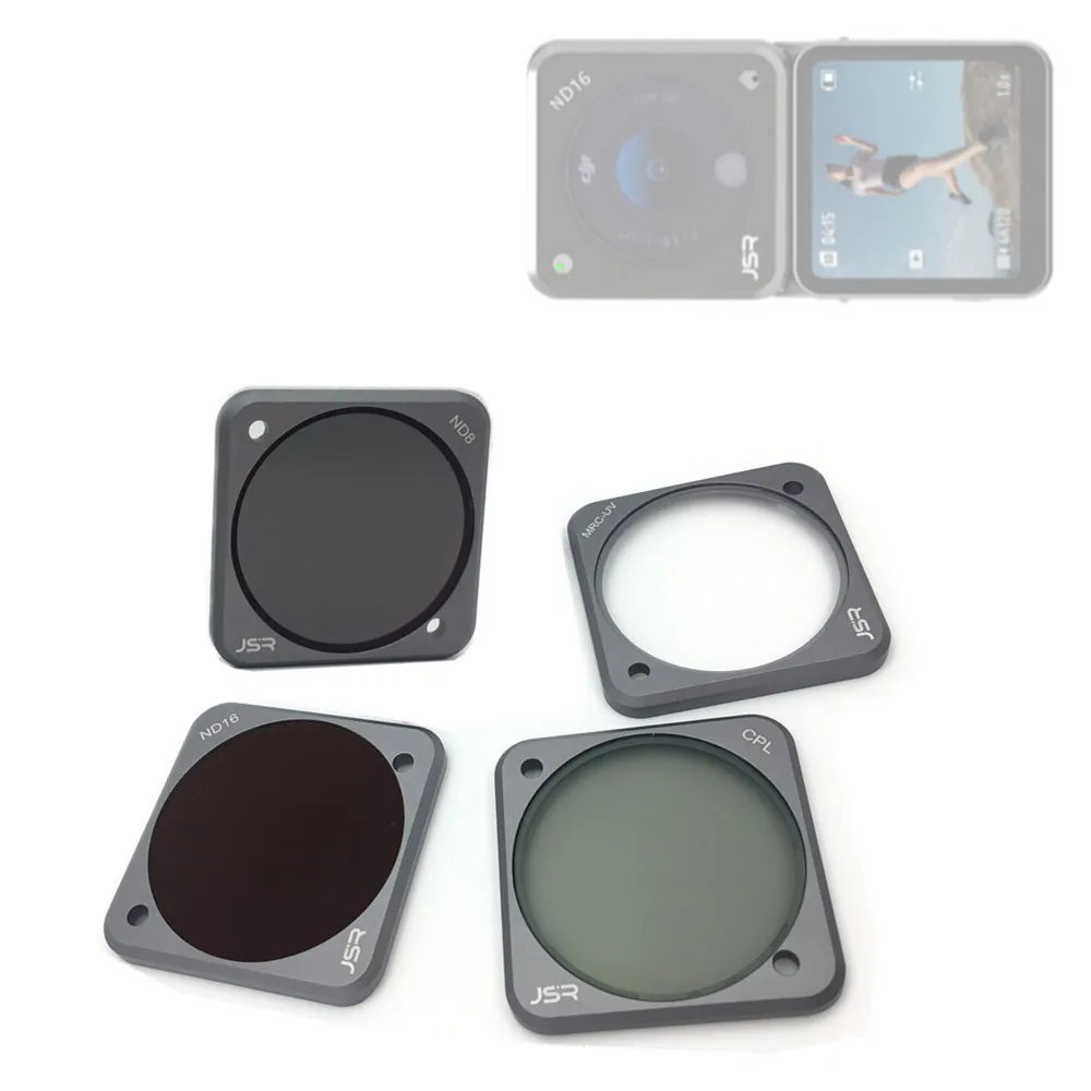 

Glass UV + CPL + ND8 + ND16 Neutral Density PL Lens Filter Protector Guard Cap Kit for DJI Action 2 Camera Action2