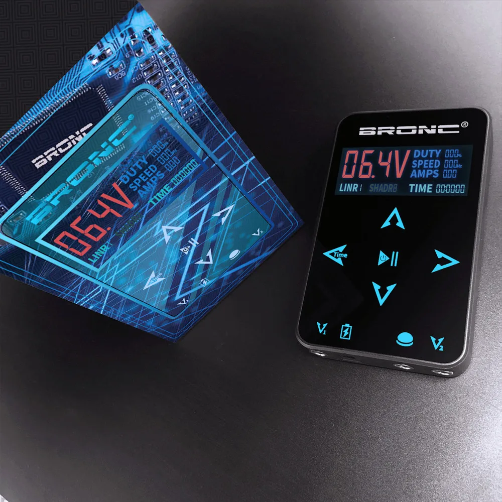 Новый оригинальный источник питания BRONC для двух тату-машинок обновленный