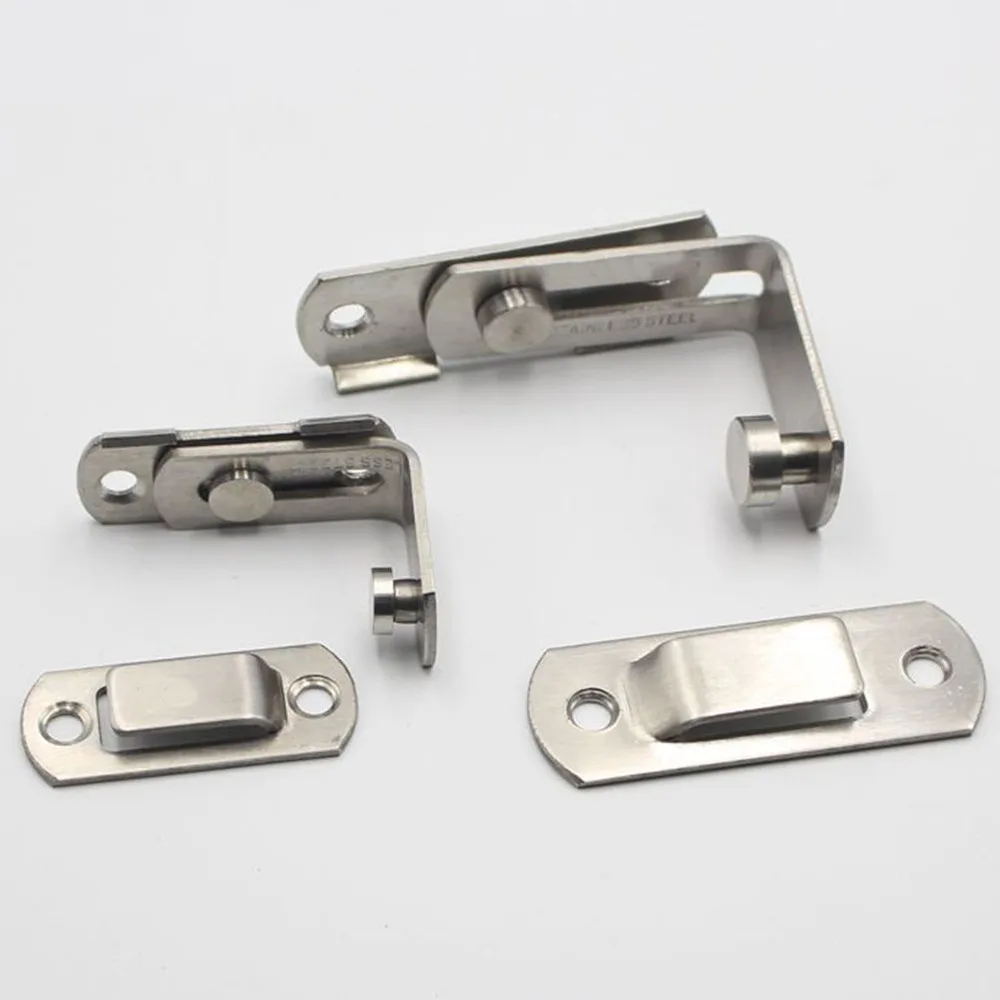 

2 PCS 0095 90 Degree Stainless Steel Right Angle Door Hasp Bending Buckle Bolt Sliding Lock Bolt for Doors an
