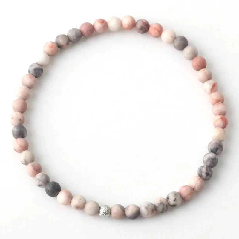 Браслет для пар натуральный камень розовая Зебра искусственное золото серебро