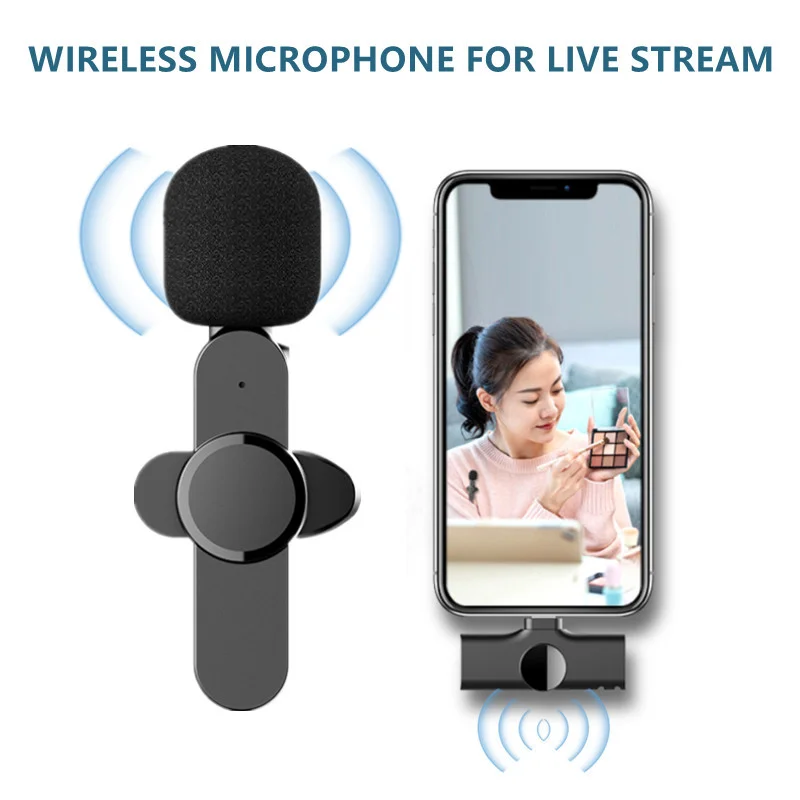 

Wireless Lavalier Microphone Portable Mini Mic for iPhone Android Phone Youtubers Facebook Live Broadcast