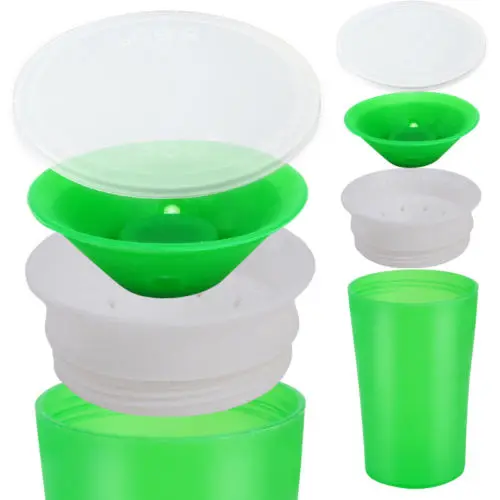 

360 Degrees Can Be Rotated Baby Learning Drinking Cup With Double Handle Flip lid Leakproof Infants Water Cups Bottle T0365