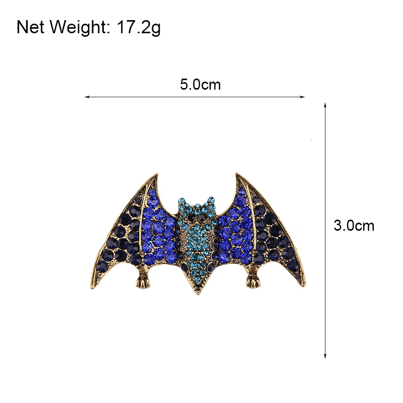 Женская эмалированная брошь ALLYES в форме летучей мыши с кристаллами стразы