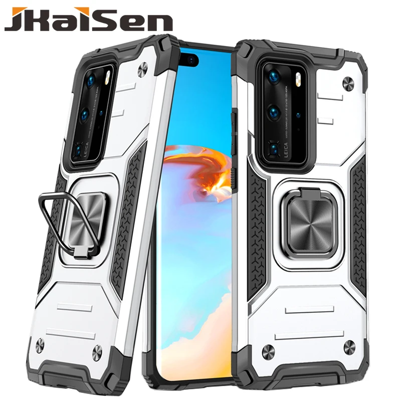 

JKaiSen Ring Bracket Protective Case For Huawei P30Lite P40Pro Shockproof Car Holder Phone Case for Huawei P40Lite P40Pro Plus