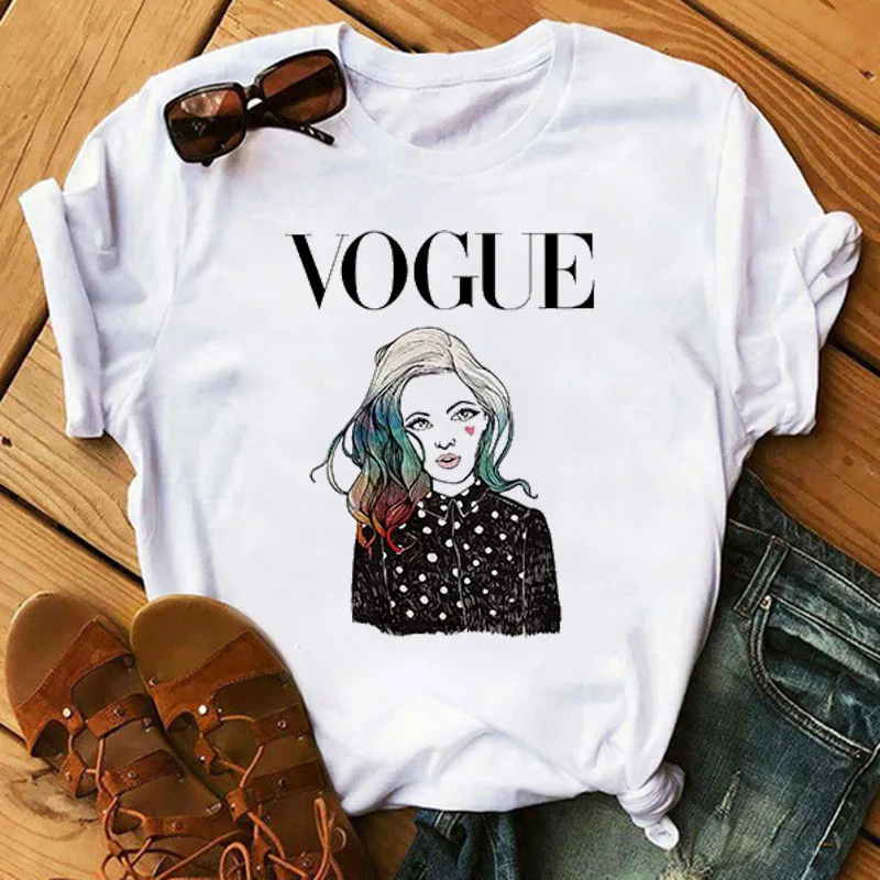 

Women Harajuku Trend Style O-Neck T-Shirts Summer Short Sleeve Casual Tops Maycaur New Arrivals Fashion VOGUE Printed T Shirt